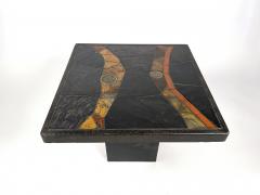 Paul Kingma Paul Kingma Brutalist Mosaic Coffee and Side Table in Slate Concrete - 2257483