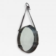 Paul Kiss French Mid Century Modern Round Wrought Iron Mirror Attr Paul Kiss circa 1930 - 1821691