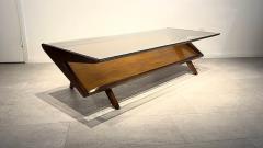 Paul L szl American Modern Dark Walnut and Glass Coffee Table Paul Laszlo - 4757511