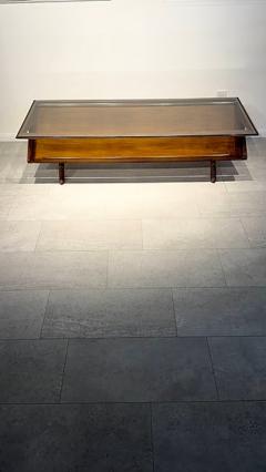 Paul L szl American Modern Dark Walnut and Glass Coffee Table Paul Laszlo - 4757561