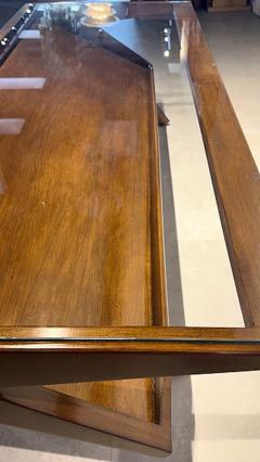 Paul L szl American Modern Dark Walnut and Glass Coffee Table Paul Laszlo - 4757563