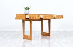 Paul L szl Paul Laszlo Basket Weave Desk Console Table for Brown Saltman - 2265447