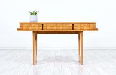 Paul L szl Paul Laszlo Basket Weave Desk Console Table for Brown Saltman - 2265448