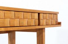 Paul L szl Paul Laszlo Basket Weave Desk Console Table for Brown Saltman - 2265450