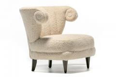 Paul L szl Paul Laszlo Hollywood Regency Slipper Chair in Off White Boucl circa 1940s - 2404398