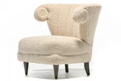 Paul L szl Paul Laszlo Hollywood Regency Slipper Chair in Off White Boucl circa 1940s - 2404401