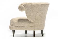 Paul L szl Paul Laszlo Hollywood Regency Slipper Chair in Off White Boucl circa 1940s - 2404403