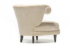 Paul L szl Paul Laszlo Hollywood Regency Slipper Chair in Off White Boucl circa 1940s - 2404404