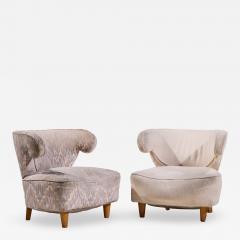 Paul L szl Paul Laszlo Mid Century Scroll Lounge Chairs Pair - 4512852