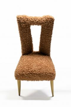 Paul L szl Paul Laszlo Set of 6 Bleached Wood Dining Chairs in Camel Teddy Bear Upholstery - 4522866