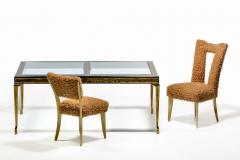 Paul L szl Paul Laszlo Set of 6 Bleached Wood Dining Chairs in Camel Teddy Bear Upholstery - 4522867