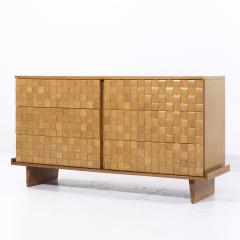 Paul L szl Paul Laszlo for Brown Saltman Mid Century Oak Basketweave Dresser - 4116941