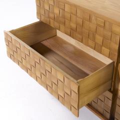 Paul L szl Paul Laszlo for Brown Saltman Mid Century Oak Basketweave Dresser - 4116943