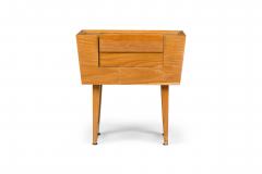 Paul L szl Paul Laszlo for Brown Saltman Mid Century Wooden Trapezoidal Nightstands - 4652444