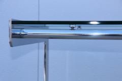 Paul Legeard 1970s French Modernist Brushed Steel And Glass Desk - 2777825