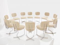 Paul Legeard Paul Legeard set of twelve chairs stainless steel wool boucl 1970 - 4095201