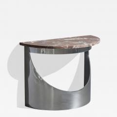 Paul M Jones Inc Console Table with Steel and Marble USA 1970s - 4787213