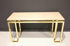 Paul M Jones Paul M Jones Brass and Travertine Console Table - 2357001