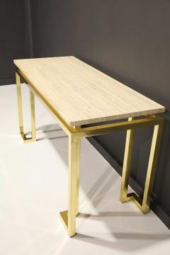 Paul M Jones Paul M Jones Brass and Travertine Console Table - 2357003