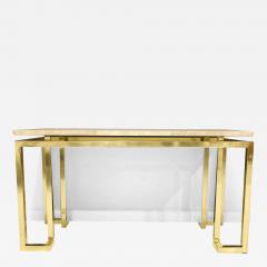 Paul M Jones Paul M Jones Brass and Travertine Console Table - 2360180