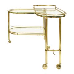 Paul M Jones Paul M Jones Expandable Rolling Brass Serving Cart 1960s - 342151