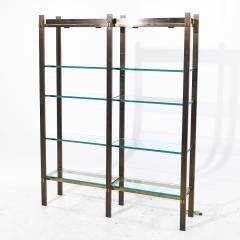 Paul M Jones Paul M Jones Mid Century Bronze Brass and Glass Double Illuminated tag re Shelf - 4091340