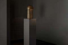 Paul Matter MONOLITH POLISHED SILVERED BRASS SCULPTED TABLE LAMP BY PAUL MATTER - 2374114