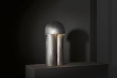 Paul Matter Monolith Silvered Brass Sculpted Table Lamp by Paul Matter - 1211774