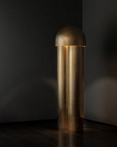 Paul Matter Monolith Silvered Brass Sculpted Table Lamp by Paul Matter - 1211783