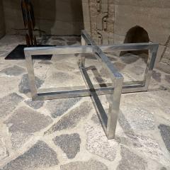 Paul Mayen 1970s Modern Style of Paul Mayen Bold X Coffee Table in Aluminum Glass - 2919559