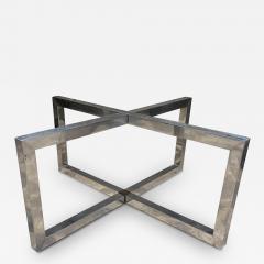 Paul Mayen 1970s Modern Style of Paul Mayen Bold X Coffee Table in Aluminum Glass - 2922081