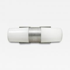 Paul Mayen Mid Century Milk Glass Brushed Aluminum Cylindrical Vanity Light by Paul Mayen - 4351369