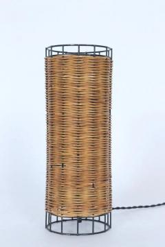 Paul Mayen Midcentury Paul Mayen Habitat Style Black Wire Woven Rattan Lamp 1960s - 3041524