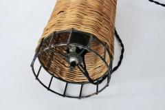 Paul Mayen Midcentury Paul Mayen Habitat Style Black Wire Woven Rattan Lamp 1960s - 3041528