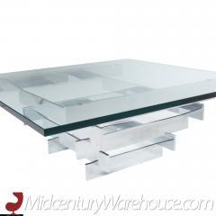 Paul Mayen Paul Mayen for Habitat Mid Century Chrome and Glass Coffee Table - 3694015