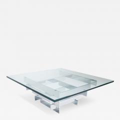 Paul Mayen Paul Mayen for Habitat Mid Century Chrome and Glass Coffee Table - 3742816