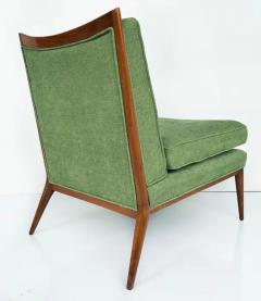 Paul McCobb 1950s Paul McCobb Directional Walnut Slipper Chairs Pair Newly Upholstered - 3502970