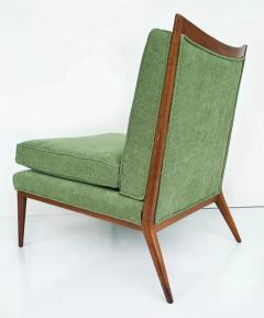Paul McCobb 1950s Paul McCobb Directional Walnut Slipper Chairs Pair Newly Upholstered - 3502972