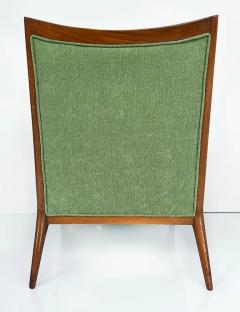 Paul McCobb 1950s Paul McCobb Directional Walnut Slipper Chairs Pair Newly Upholstered - 3502974