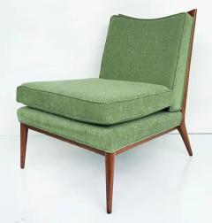 Paul McCobb 1950s Paul McCobb Directional Walnut Slipper Chairs Pair Newly Upholstered - 3502995