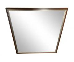 Paul McCobb 1950s Paul McCobb for Calvin Linear Group Wall Mirror Walnut Aluminum 34 x36  - 4003357