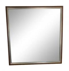 Paul McCobb 1950s Paul McCobb for Calvin Linear Group Wall Mirror Walnut Aluminum 34 x36  - 4003358