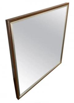 Paul McCobb 1950s Paul McCobb for Calvin Linear Group Wall Mirror Walnut Aluminum 34 x36  - 4003362