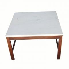 Paul McCobb 25 Paul McCobb for Calvin Walnut Brass and Marble Coffee Side Table - 2681726