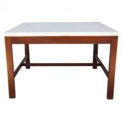 Paul McCobb 25 Paul McCobb for Calvin Walnut Brass and Marble Coffee Side Table - 2681727