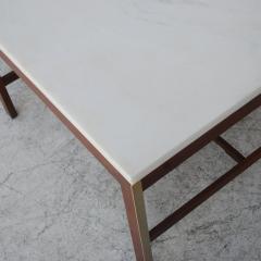 Paul McCobb 25 Paul McCobb for Calvin Walnut Brass and Marble Coffee Side Table - 2681728