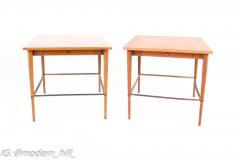 Paul McCobb Connoisseur Mid Century Maple and Brass Side End Tables - 1871208