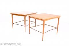 Paul McCobb Connoisseur Mid Century Maple and Brass Side End Tables - 1871209