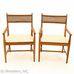 Paul McCobb For Directional Mid Century Walnut and Cane Dining Chairs Set of 6 - 1870143