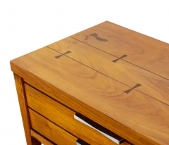 Paul McCobb Lane Mid Century Pair Tuxedo Nightstands Endtables Walnut Rosewood Aluminum - 2580900
